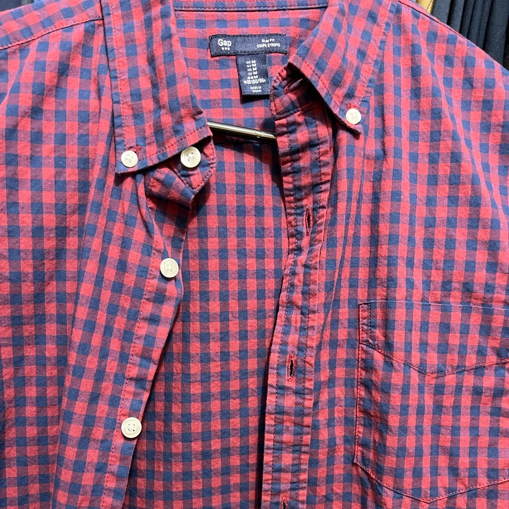 Gap Red and Blue plaid Medium
